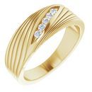 White Diamond Ring in 14 Karat Yellow Gold 1/6 Carat Diamond Men's Ring