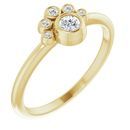 White Diamond Ring in 14 Karat Yellow Gold 1/6 Carat Diamond Ring