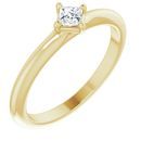 White Diamond Ring in 14 Karat Yellow Gold 1/6 Carat Diamond Solitaire Ring