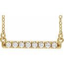Lab-Grown Diamond Necklace in 14 Karat Yellow Gold 1/6 Carat Lab-Grown Diamond French-Set Bar 16-18