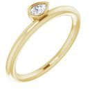 White Diamond Ring in 14 Karat Yellow Gold 1/8 Carat Diamond Asymmetrical Stackable Ring
