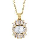 White Diamond Necklace in 14 Karat Yellow Gold 1 Carat Diamond 16-18