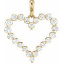 Diamond Pendant in 14 Karat Yellow Gold 1 Carat Diamond Heart Pendant
