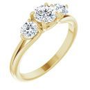 14 Karat Yellow Gold 1 Carat Weight Diamond Three-Stone Engagement Ring