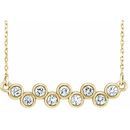 Created Moissanite Necklace in 14 Karat Yellow Gold 2.5 mm Round Forever One Moissanite 18