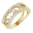 White Diamond Ring in 14 Karat Yellow Gold 3/4 Carat Diamond Negative Space Ring