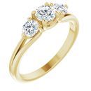 14 Karat Yellow Gold.75 Carat Weight Diamond Three-Stone Engagement Ring