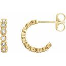 White Lab-Grown Diamond Earrings in 14 Karat Yellow Gold 3/8 Carat Lab-Grown Diamond Hoop Earrings