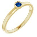 Genuine Chatham Created Sapphire Ring in 14 Karat Yellow Gold 3 mm Round Chatham Lab-Created Genuine Sapphire Ring