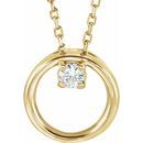 Created Moissanite Necklace in 14 Karat Yellow Gold 3 mm Round Forever One Moissanite 18