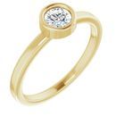 Genuine Sapphire Ring in 14 Karat Yellow Gold 4.5 mm Round Sapphire Ring