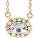 White Diamond Necklace in 14 Karat Yellow Gold 5/8 Carat Diamond 16
