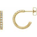 White Lab-Grown Diamond Earrings in 14 Karat Yellow Gold 5/8 Carat Lab-Grown Diamond French-Set 15 mm Hoop Earrings