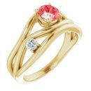 White Lab-Grown Diamond Ring in 14 Karat Yellow Gold 5/8 Carat Pink & White Lab-Grown Diamond Ring