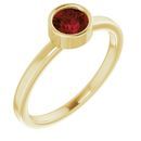 Red Garnet Ring in 14 Karat Yellow Gold 5 mm Round Mozambique Garnet Ring