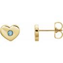 Genuine Aquamarine Earrings in 14 Karat Yellow Gold Aquamarine Heart Earrings
