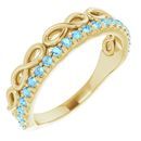 Genuine Aquamarine Ring in 14 Karat Yellow Gold Aquamarine Infinity-Inspired Stackable Ring