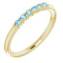 Genuine Aquamarine Ring in 14 Karat Yellow Gold Aquamarine Stackable Ring