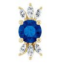 Genuine Sapphire Pendant in 14 Karat Yellow Gold Genuine Sapphire & 1/4 Carat Diamond Pendant