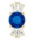Genuine Sapphire Pendant in 14 Karat Yellow Gold Genuine Sapphire & 1/6 Carat Diamond Pendant