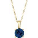 Genuine Sapphire Necklace in 14 Karat Yellow Gold Genuine Sapphire 16-18