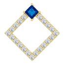 Genuine Sapphire Pendant in 14 Karat Yellow Gold Genuine Sapphire & 3/8 Carat Diamond Pendant