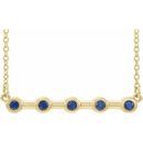 Genuine Sapphire Necklace in 14 Karat Yellow Gold Genuine Sapphire Bezel-Set 16