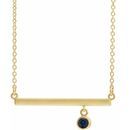 Genuine Sapphire Necklace in 14 Karat Yellow Gold Genuine Sapphire Bezel-Set 18