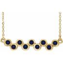 Genuine Sapphire Necklace in 14 Karat Yellow Gold Genuine Sapphire Bezel-Set Bar 16-18