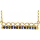 Genuine Sapphire Necklace in 14 Karat Yellow Gold Genuine Sapphire Infinity-Inspired Bar 16