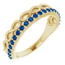 Genuine Sapphire Ring in 14 Karat Yellow Gold Genuine Sapphire Infinity-Inspired Stackable Ring