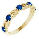 Genuine Sapphire Ring in 14 Karat Yellow Gold Genuine Sapphire Stackable Link Ring