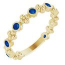 Genuine Chatham Created Sapphire Ring in 14 Karat Yellow Gold Chatham Created Genuine Sapphire Beaded Ring