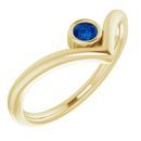 Genuine Chatham Created Sapphire Ring in 14 Karat Yellow Gold Chatham Created Genuine Sapphire Solitaire Bezel-Set 