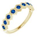 Genuine Chatham Created Sapphire Ring in 14 Karat Yellow Gold Chatham Created Genuine Sapphire Stackable Ring