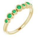 Genuine Chatham Created Emerald Ring in 14 Karat Yellow Gold Chatham Created Emerald Bezel-Set Ring