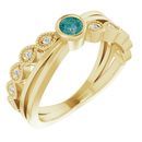 Chatham Created Alexandrite Ring in 14 Karat Yellow Gold Chatham Lab-Created Alexandrite & .05 Carat Diamond Ring