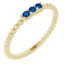 Genuine Chatham Created Sapphire Ring in 14 Karat Yellow Gold ChathamLab-Created Genuine Sapphire Beaded Ring