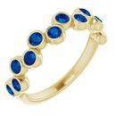 Genuine Chatham Created Sapphire Ring in 14 Karat Yellow Gold Chatham Lab-Created Genuine Sapphire Bezel-Set Ring