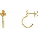 Golden Citrine Earrings in 14 Karat Yellow Gold Citrine & 1/4 Carat Diamond J-Hoop Earrings