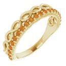 Golden Citrine Ring in 14 Karat Yellow Gold Citrine Infinity-Inspired Stackable Ring