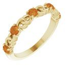 Golden Citrine Ring in 14 Karat Yellow Gold Citrine Stackable Link Ring