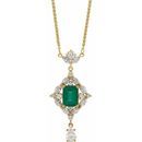 14 Karat Yellow Gold Emerald & 1.25 Carat Weight Diamond 16