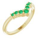 Genuine Emerald Ring in 14 Karat Yellow Gold Emerald Graduated 
