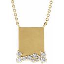 Genuine Diamond Necklace in 14 Karat Yellow Gold Engravable 1/5 Carat Diamond 16