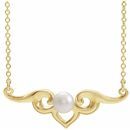 Cultured Freshwater Pearl Necklace in 14 Karat Yellow Gold Freshwater Cultured Pearl Bar 16