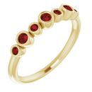 Red Garnet Ring in 14 Karat Yellow Gold Mozambique Garnet Bezel-Set Ring