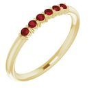 Red Garnet Ring in 14 Karat Yellow Gold Mozambique Garnet Stackable Ring