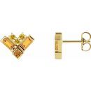 Multi-Gemstone Earrings in 14 Karat Yellow Gold Multi-Gemstone Cluster Earrings