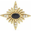 Black Black Onyx Pendant in 14 Karat Yellow Gold Onyx & .08 Carat Diamond Celestial Pendant
